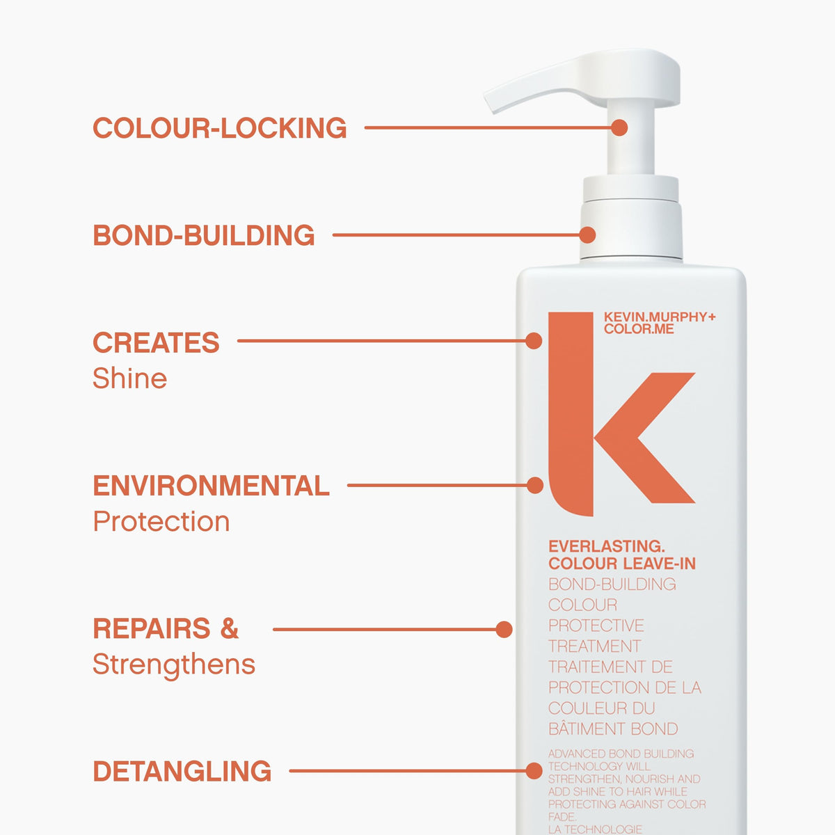 KEVIN.MURPHY EVERLASTING.COLOUR LEAVE-IN - Leave-In Conditioner Spray - For Coloured Hair - Bond Building Treatment - Colour Protection - Acidic pH - 150 mL / 5.1 fl oz